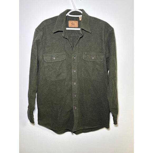 Moose Creek 100% cotton forest green button down shirt mens medium hunting chore - Picture 1 of 6